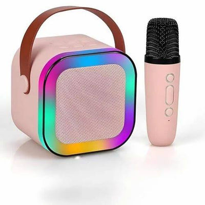 Wireless Karaoke Speaker with LED Lights & Wireless Microphone