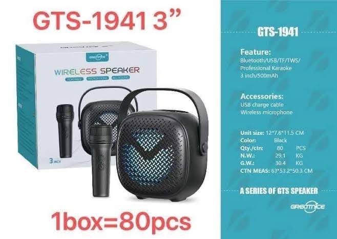 GTS-1941 Wireless Speaker with Karaoke & Voice Changer